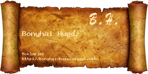 Bonyhai Hugó névjegykártya